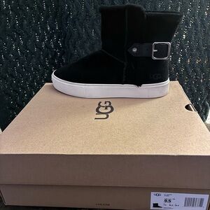 UGG Black Ankle Boots with Buckle